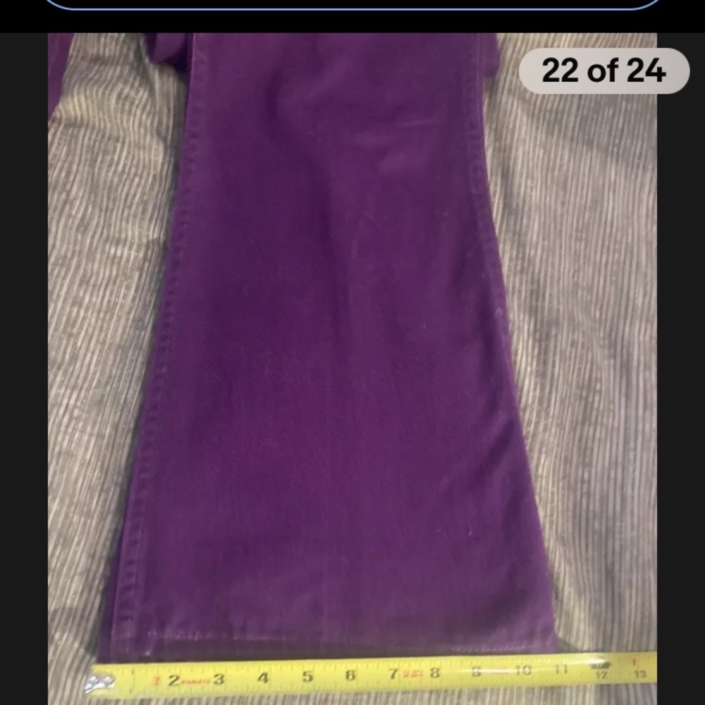 Vtg 70’s Electric ⚡️ Purple High Waist Jeans bell bottom wide 60’s hippy boho - Picture 9 of 11
